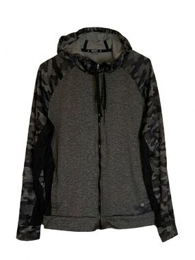 XERSION Full Zip Hoodie with open side pockets, Men’s M, Gray Black